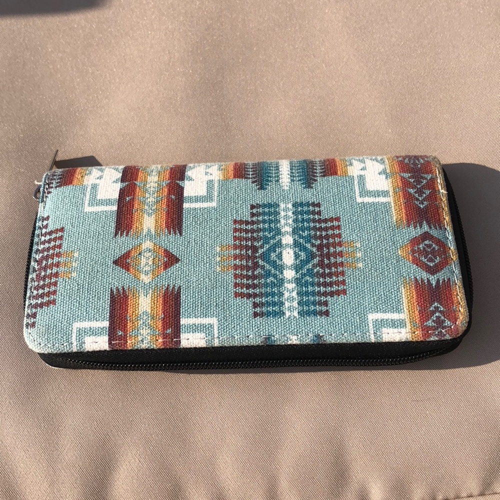 Blue, Red, and Orange Wallet